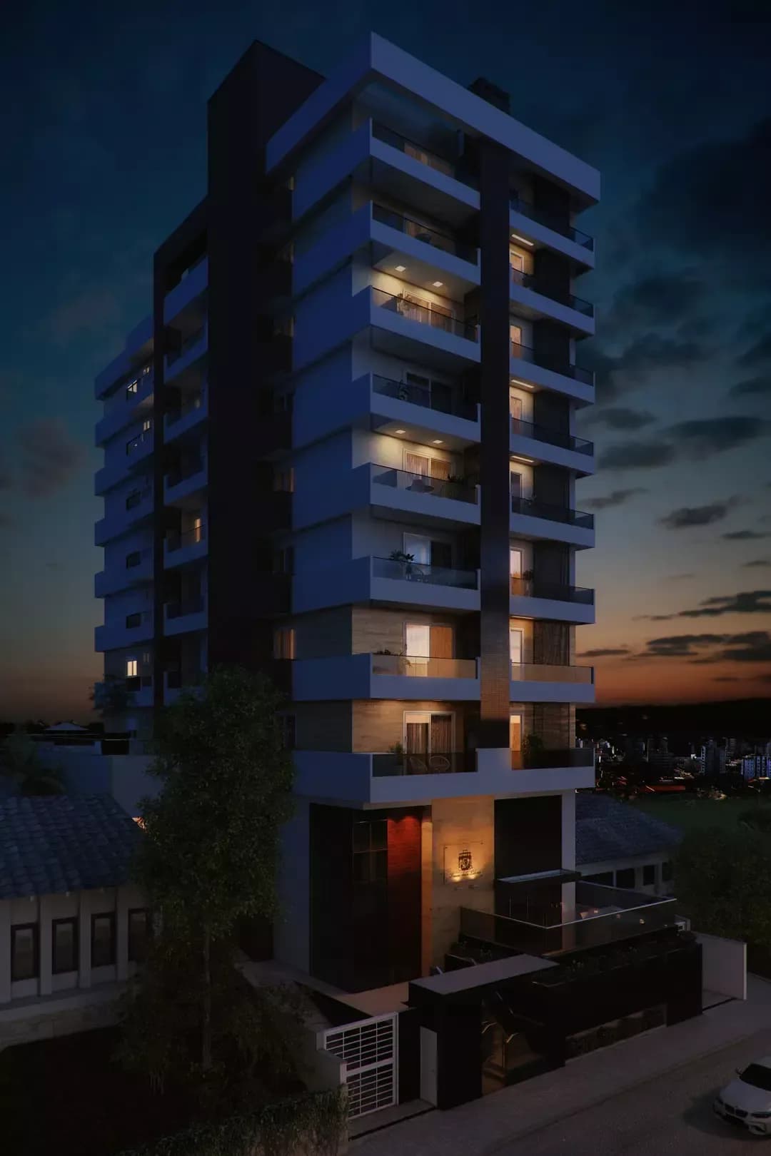 Fachada noturna